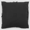 Viadurini Textile Kissenbezüge-Quadratischer Kissenbezug aus schwerem schwarzem Leinen und Schnürsenkel Made in Italy - Matero