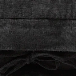 Viadurini Textile Kissenbezüge-Quadratischer Kissenbezug aus schwerem schwarzem Leinen und Schnürsenkel Made in Italy - Matero