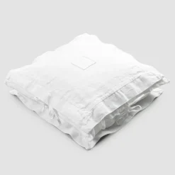 Viadurini Textile Kissenbezüge-Quadratischer Kissenbezug aus schwerem weißem Leinen und Schnürsenkel Made in Italy - Matero