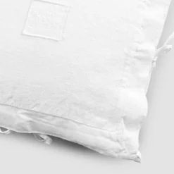 Viadurini Textile Kissenbezüge-Quadratischer Kissenbezug aus schwerem weißem Leinen und Schnürsenkel Made in Italy - Matero