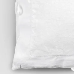 Viadurini Textile Kissenbezüge-Quadratischer Kissenbezug aus schwerem weißem Leinen und Schnürsenkel Made in Italy - Matero