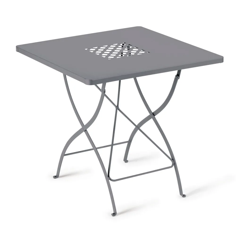 Viadurini in the Garden Garten Beistelltisch-Quadratischer Klapptisch für den Außenbereich aus verzinktem Stahl Made in Italy - Selvaggia