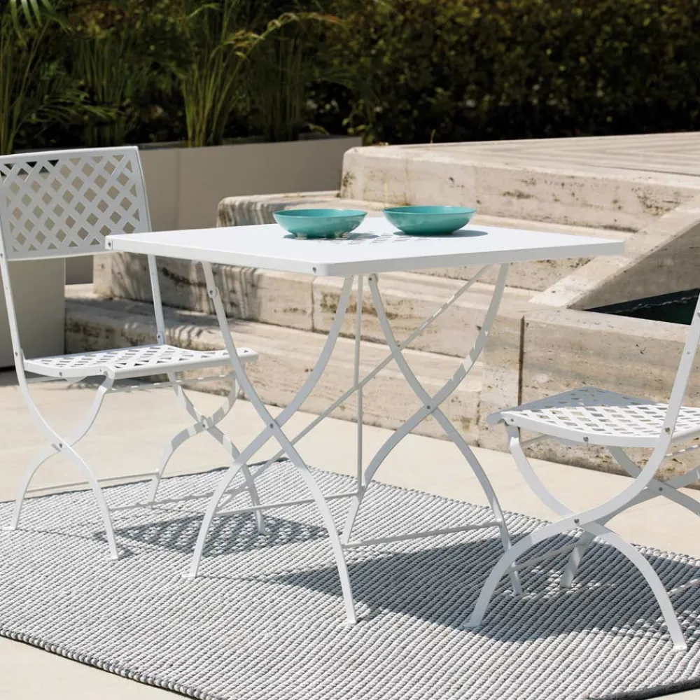 Viadurini in the Garden Garten Beistelltisch-Quadratischer Klapptisch für den Außenbereich aus verzinktem Stahl Made in Italy - Selvaggia