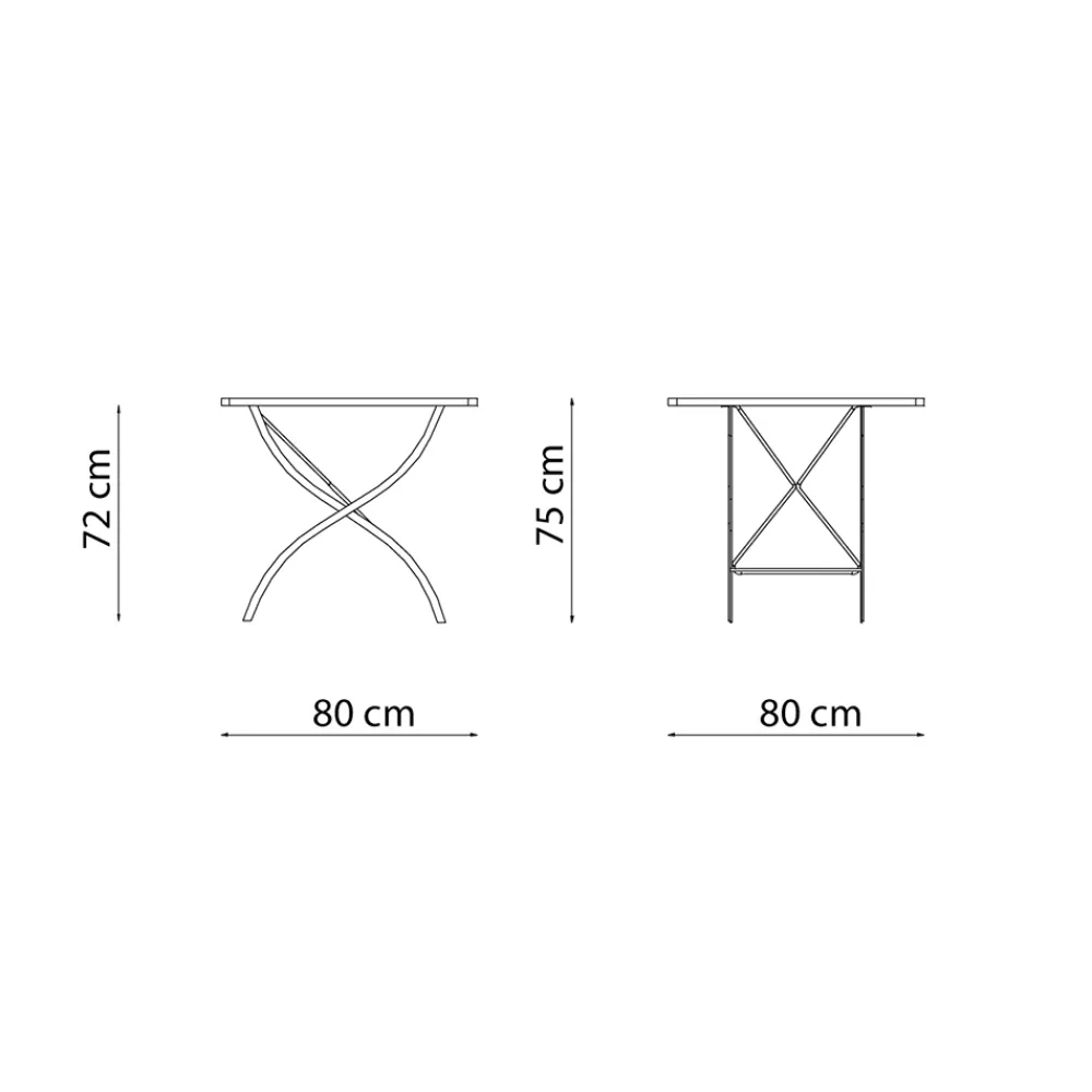 Viadurini in the Garden Garten Beistelltisch-Quadratischer Klapptisch für den Außenbereich aus verzinktem Stahl Made in Italy - Selvaggia
