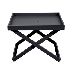 Viadurini in the Garden Garten Beistelltisch-Quadratischer Outdoor-Couchtisch aus Aluminium mit abnehmbarem Tablett - Vander