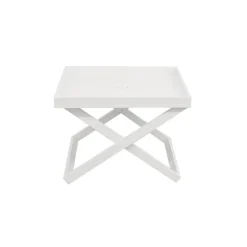 Viadurini in the Garden Garten Beistelltisch-Quadratischer Outdoor-Couchtisch aus Aluminium mit abnehmbarem Tablett - Vander