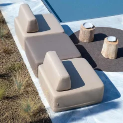 Viadurini in the Garden Stoffsessel-Quadratischer Outdoor-Sessel mit Stoffbezug Made in Italy - Lilium