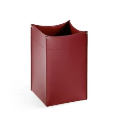 Viadurini Leather Bürozubehör-Quadratischer Papierkorb aus burgunderfarbenem Leder, hergestellt in Italien – Sky