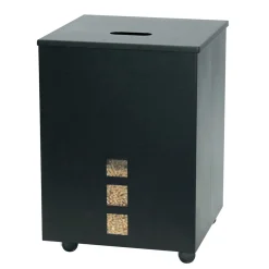 Viadurini Fire Design Pelletkorb-Quadratischer Pellethalter aus schwarz lackiertem Stahl und Rädern, hergestellt in Italien – Papagei