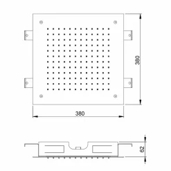Viadurini Taps Duschköpfe-Quadratischer Single Jet Duschkopf aus Edelstahl Made in Italy - Jet