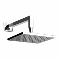 Viadurini Taps Duschköpfe-Quadratischer Stahlduschkopf mit Messingduscharm Made in Italy - Sespo