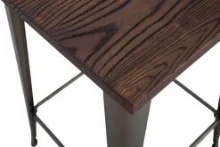 Viadurini Living Moderne Couchtische-Quadratischer Stehtisch im modernen Industriestil aus Eisen und Holz - Sophie