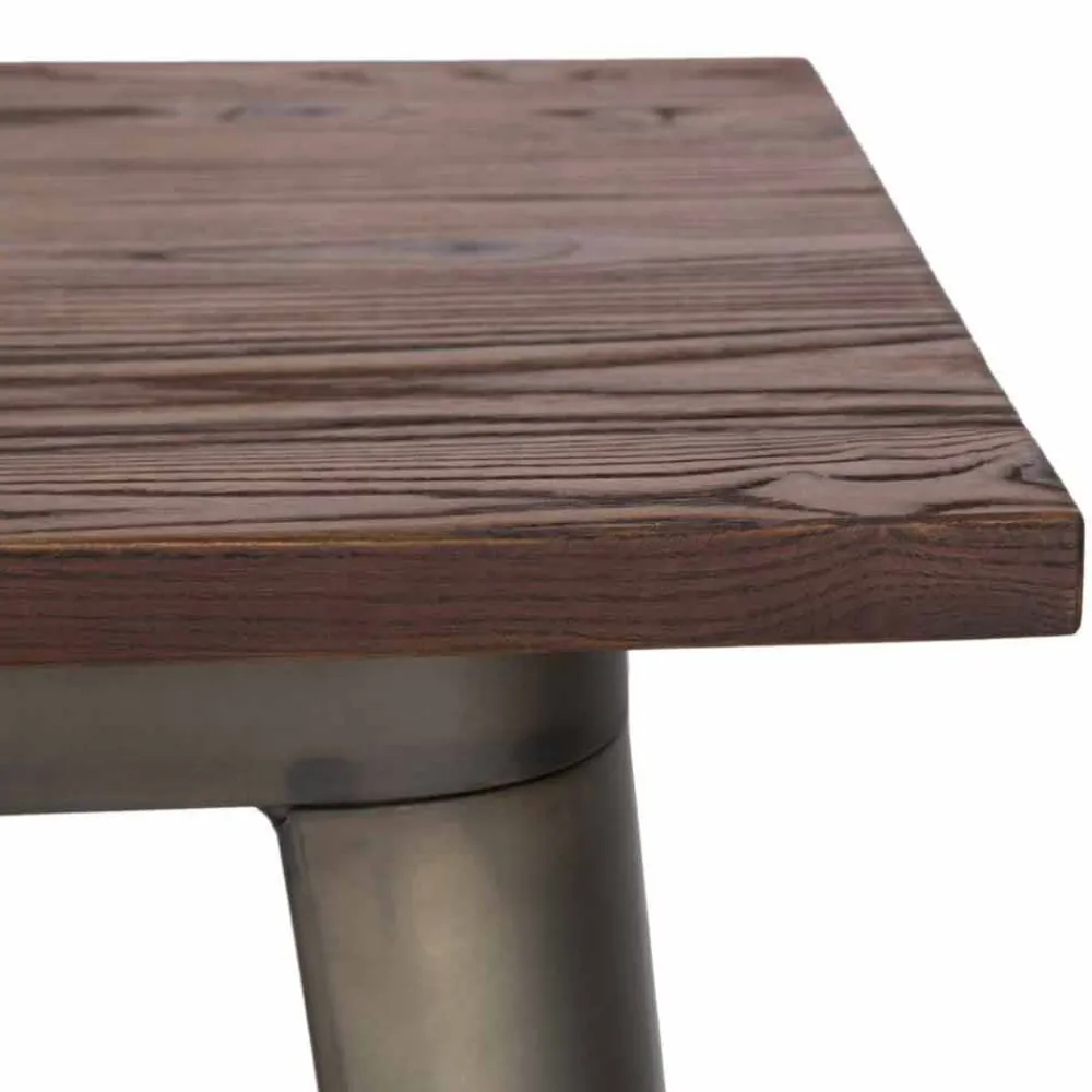 Viadurini Living Moderne Couchtische-Quadratischer Stehtisch im modernen Industriestil aus Eisen und Holz - Sophie