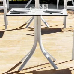 Viadurini in the Garden Garten Beistelltisch-Quadratischer Stehtisch im Freien mit 4 Aluminiumbeinen in 2 Farben - Filomena