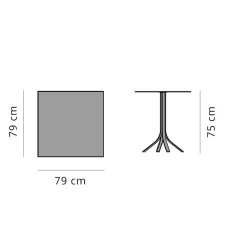 Viadurini in the Garden Garten Beistelltisch-Quadratischer Stehtisch im Freien mit 4 Aluminiumbeinen in 2 Farben - Filomena