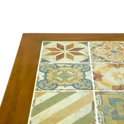 Viadurini in the Garden Gartentische Aus Teakholz-Quadratischer Tisch aus Akazienholz und Keramikplatte - Technical