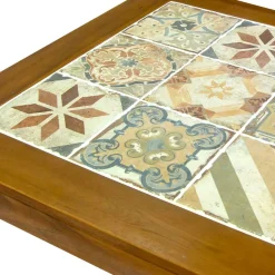 Viadurini in the Garden Gartentische Aus Teakholz-Quadratischer Tisch aus Akazienholz und Keramikplatte - Technical