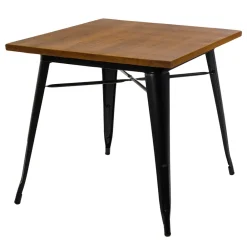 Viadurini in the Garden Gartentische Fest-Quadratischer Tisch aus Eisen und Holz für Innen und Außen - Schreibwaren