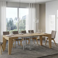 Viadurini Living Ausziehbare Esstische-Quadratischer Tisch, ausziehbar auf 246 cm, aus Holz, hergestellt in Italien – Blume