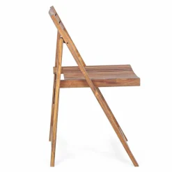 Viadurini in the Garden Gartentische Aus Teakholz-Quadratischer Tisch im Freien aus Akazienholz mit 4 Klappstühlen - Salbei