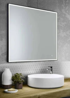 Viadurini Bathroom Badspiegel-Quadratischer Wandspiegel mit LED aus Satinglas Made in Italy - Mirro