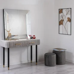 Viadurini Living Wandspiegel-Quadratischer Wandspiegel mit MDF-Struktur komplett mit Haken - Sisio