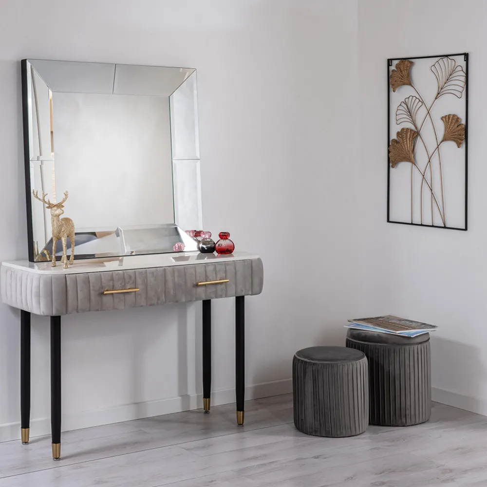 Viadurini Living Wandspiegel-Quadratischer Wandspiegel mit MDF-Struktur komplett mit Haken - Sisio