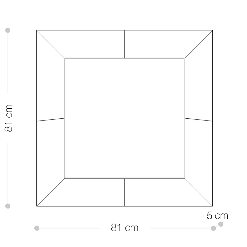 Viadurini Living Wandspiegel-Quadratischer Wandspiegel mit MDF-Struktur komplett mit Haken - Sisio