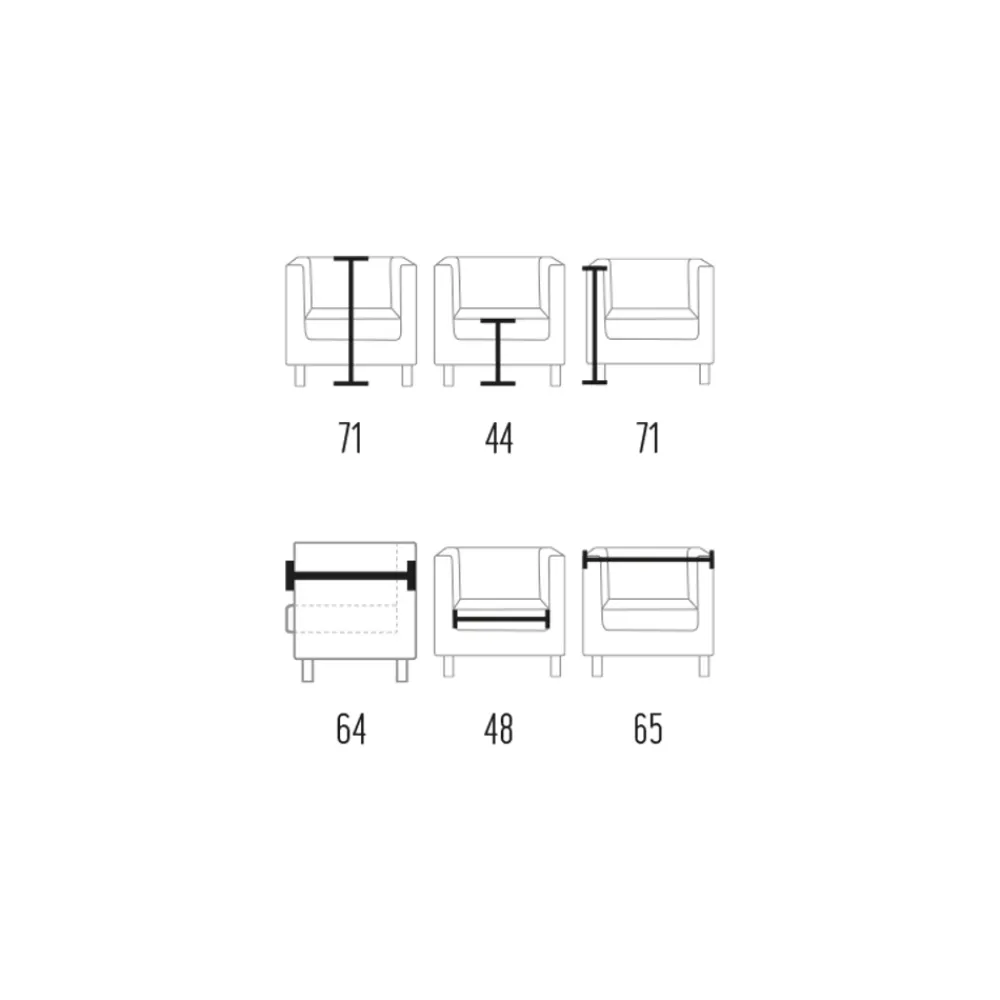 Viadurini Living Moderne Sessel-Quadratischer Wannensessel mit Lederbezug, hergestellt in Italien – Torch