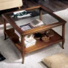 Viadurini Classic Klassische Couchtische-Quadratischer Wohnzimmer-Couchtisch mit Glasplatte, hergestellt in Italien – Tepeyoti