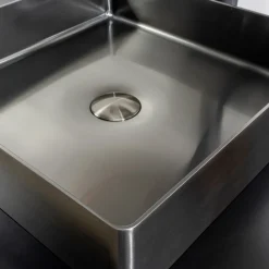 Viadurini Bathroom Metallwaschbecken-Quadratisches Aufsatzwaschbecken aus Edelstahl in verschiedenen Ausführungen – Calendula