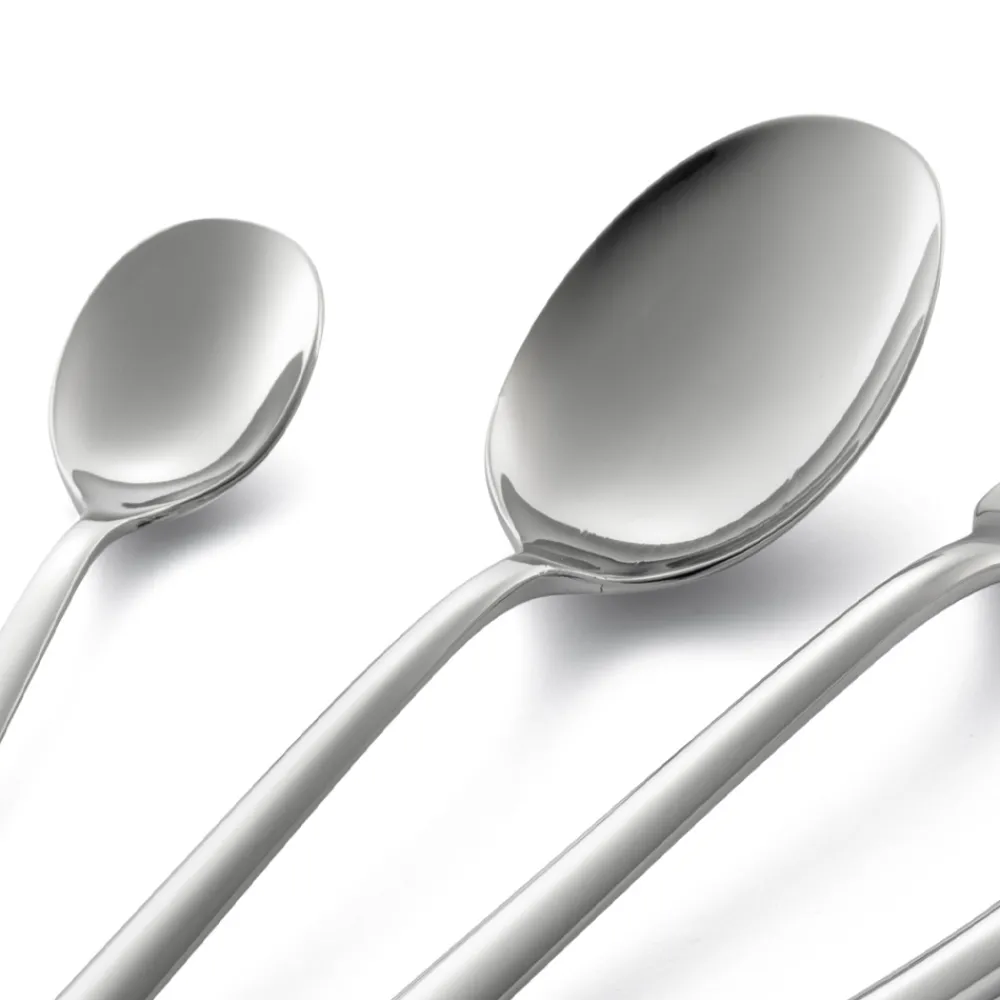 Viadurini Kitchen Besteck Set-Quadratisches Design Besteckset aus poliertem Edelstahl 24 teilig - Bumbun