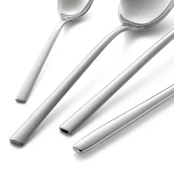 Viadurini Kitchen Besteck Set-Quadratisches Design Besteckset aus poliertem Edelstahl 24 teilig - Bumbun