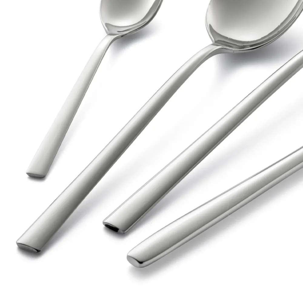 Viadurini Kitchen Besteck Set-Quadratisches Design Besteckset aus poliertem Edelstahl 24 teilig - Bumbun