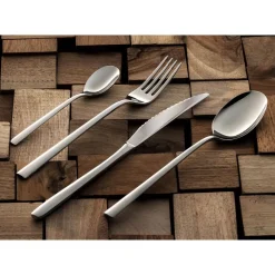 Viadurini Kitchen Besteck Set-Quadratisches Design Besteckset aus poliertem Edelstahl 24 teilig - Bumbun