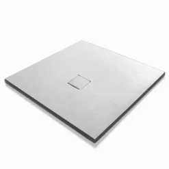 Viadurini Bathroom Quadratische Duschwannen-Quadratisches Design Duschwanne 90x90 in Samt-Effekt aus weißem Harz - Estimo