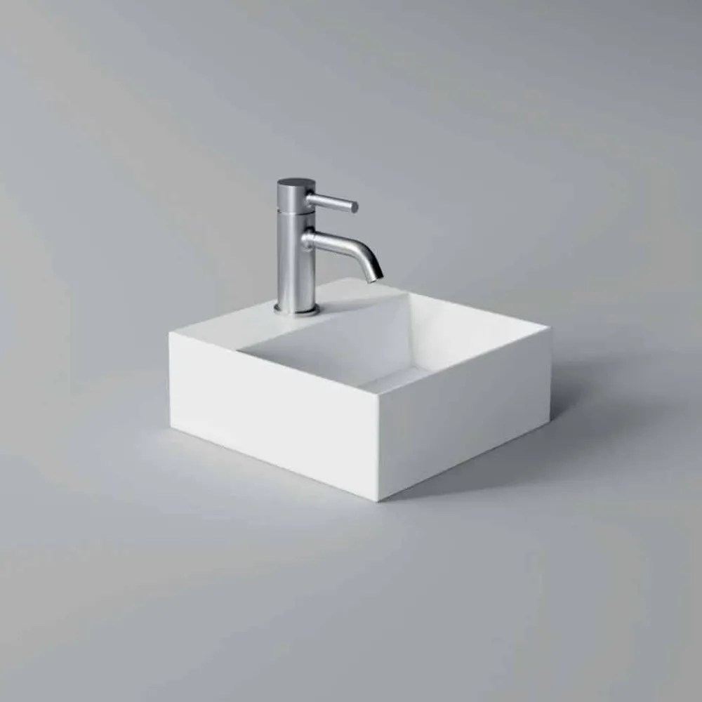 Viadurini Bathroom Keramikwaschbecken-Quadratisches oder rechteckiges Keramikwaschbecken im modernen Design Made in Italy - Act