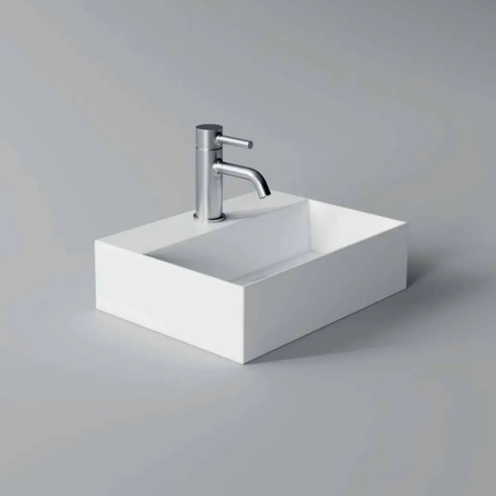 Viadurini Bathroom Keramikwaschbecken-Quadratisches oder rechteckiges Keramikwaschbecken im modernen Design Made in Italy - Act