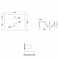 Viadurini Bathroom Keramikwaschbecken-Quadratisches oder rechteckiges Keramikwaschbecken im modernen Design Made in Italy - Act