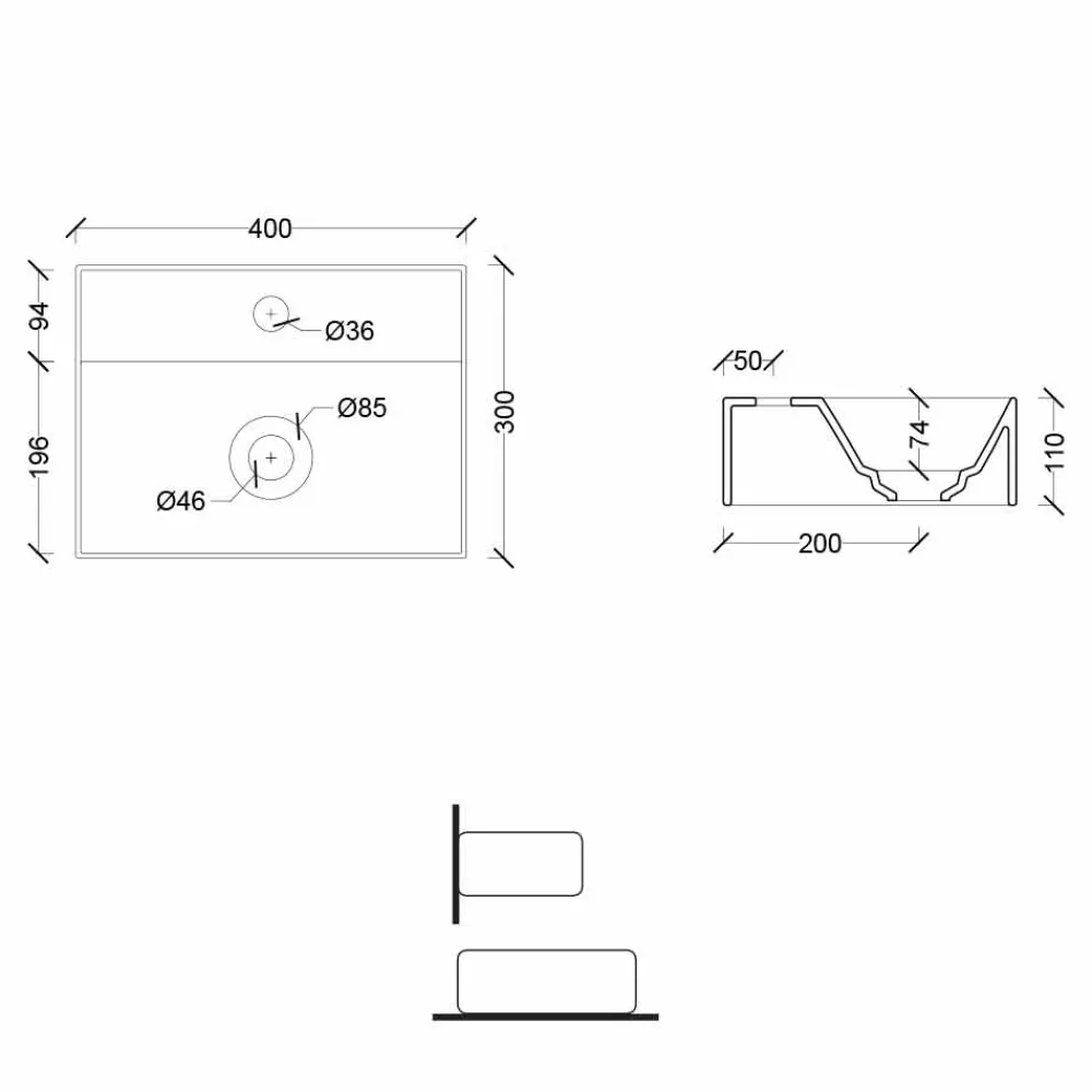 Viadurini Bathroom Keramikwaschbecken-Quadratisches oder rechteckiges Keramikwaschbecken im modernen Design Made in Italy - Act