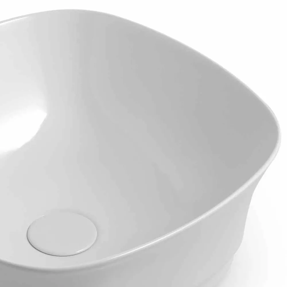 Viadurini Bathroom Keramikwaschbecken-Quadratisches Waschtisch mit Arbeitsplatte aus farbiger Keramik Made in Italy - Zarro