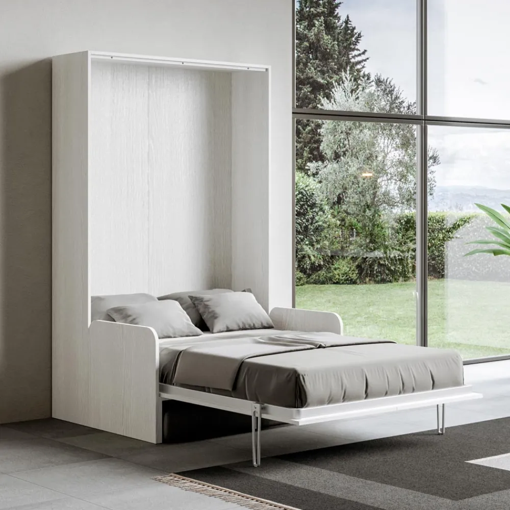 Viadurini Night Design Klappbett-Queen-Size-Bett mit vertikalem Klappbett und Sofa Made in Italy - Magiccompare