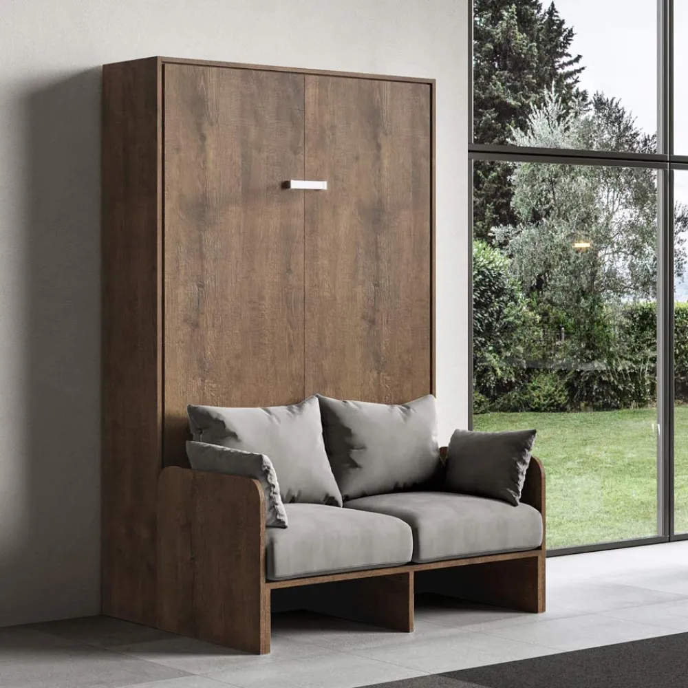 Viadurini Night Design Klappbett-Queen-Size-Bett mit vertikalem Klappbett und Sofa Made in Italy - Magiccompare