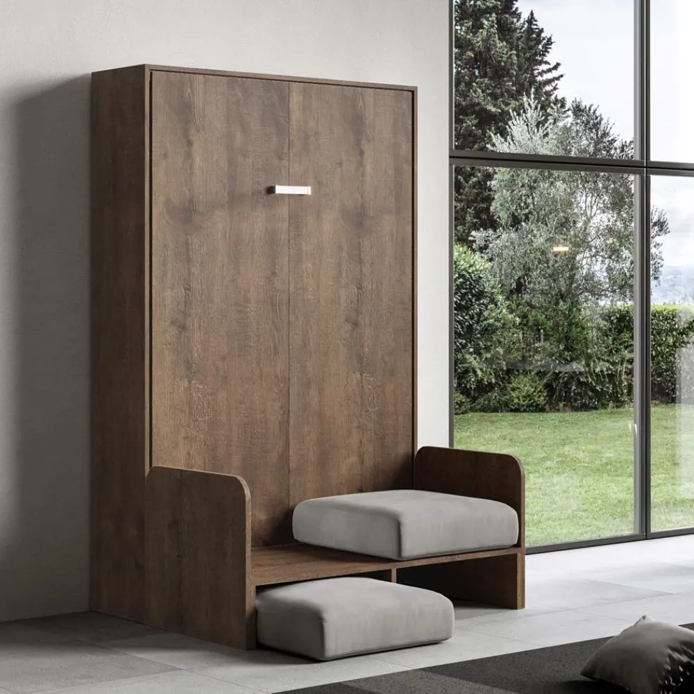 Viadurini Night Design Klappbett-Queen-Size-Bett mit vertikalem Klappbett und Sofa Made in Italy - Magiccompare