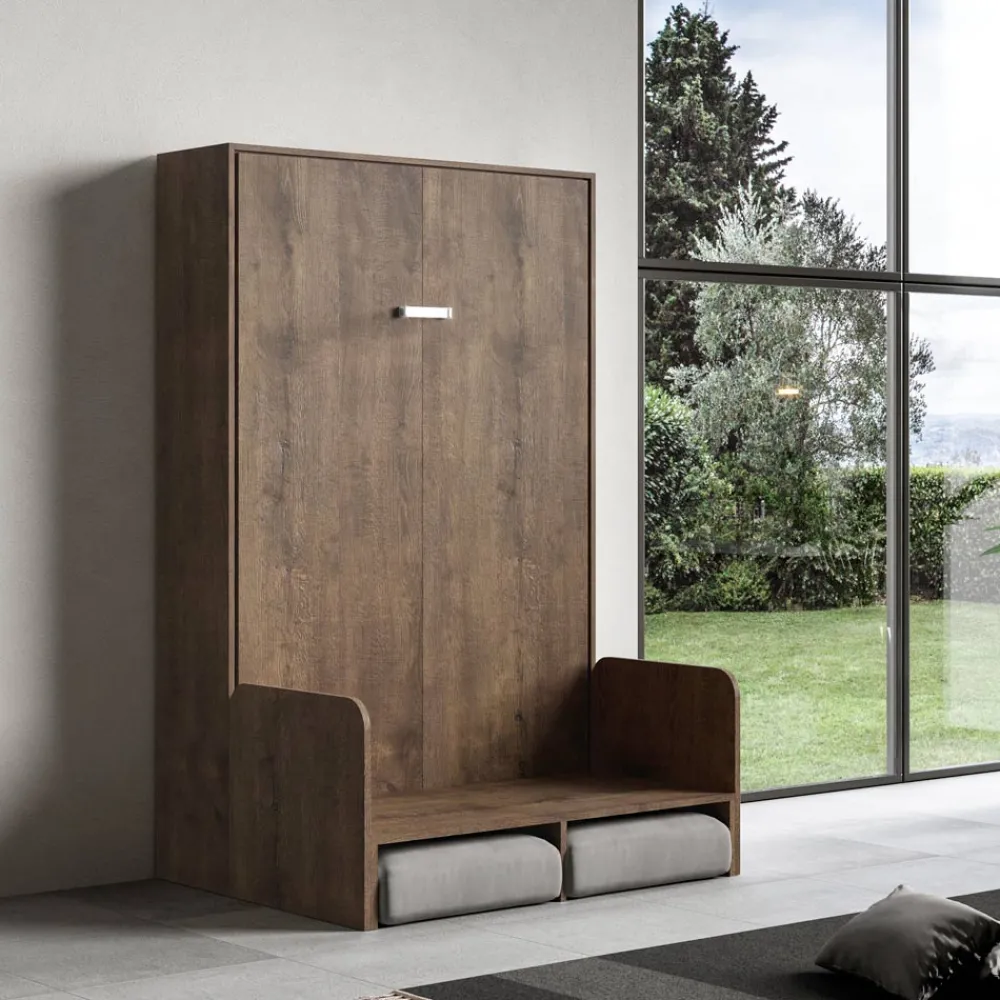 Viadurini Night Design Klappbett-Queen-Size-Bett mit vertikalem Klappbett und Sofa Made in Italy - Magiccompare