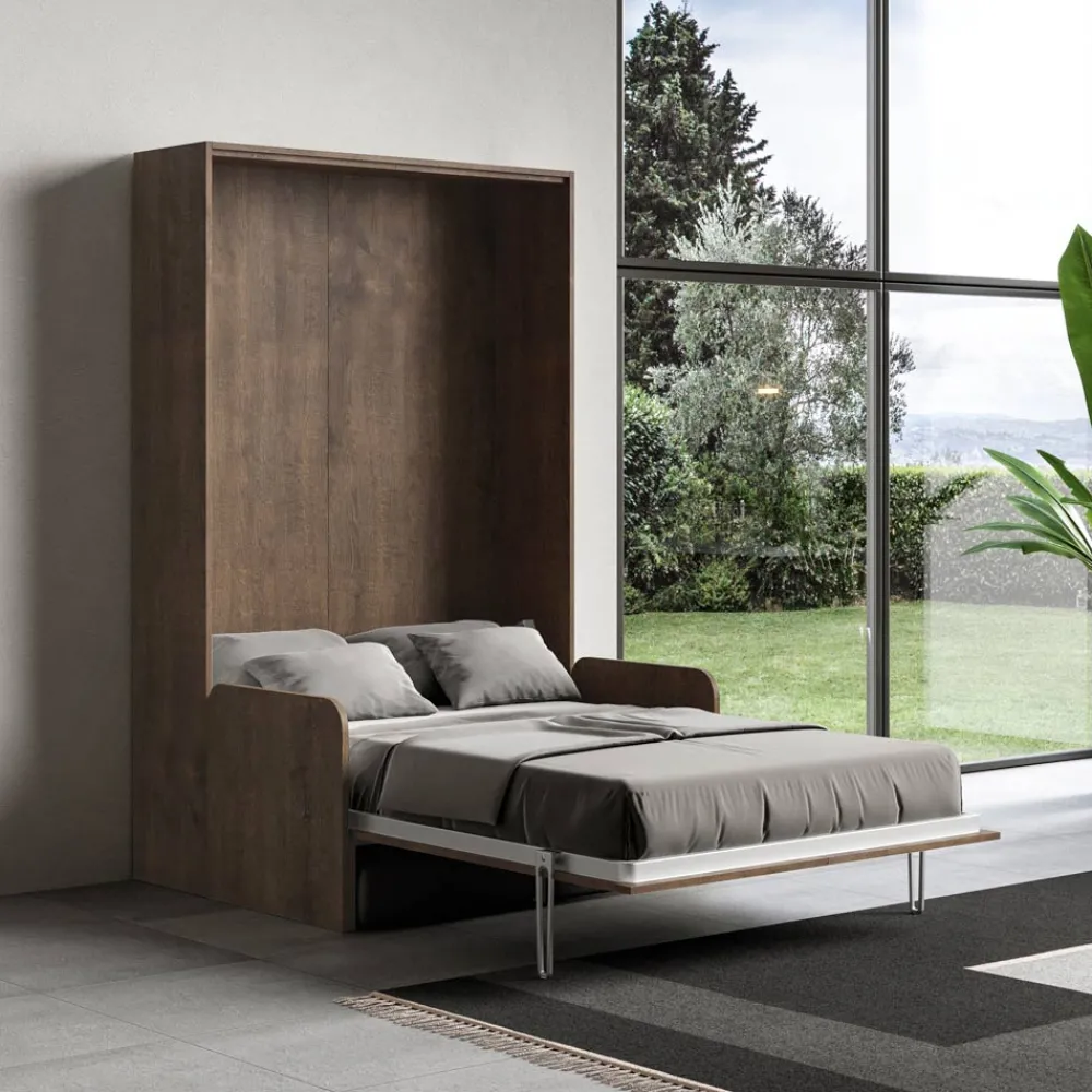 Viadurini Night Design Klappbett-Queen-Size-Bett mit vertikalem Klappbett und Sofa Made in Italy - Magiccompare