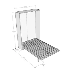 Viadurini Night Design Klappbett-Queen-Size-Bett mit vertikalem Klappbett in verschiedenen Ausführungen - Magiccompare