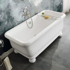 Viadurini Bathroom Freistehende Badewannen-Rechteckige Badewanne mit fester Oberfläche und weichen Ecken, hergestellt in Italien – Fulvio