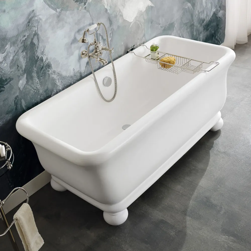 Viadurini Bathroom Freistehende Badewannen-Rechteckige Badewanne mit fester Oberfläche und weichen Ecken, hergestellt in Italien – Fulvio
