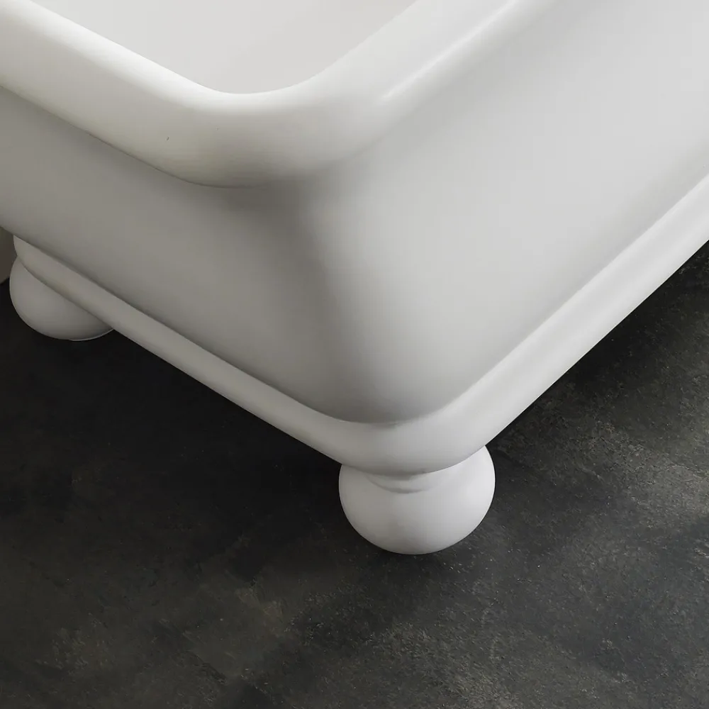 Viadurini Bathroom Freistehende Badewannen-Rechteckige Badewanne mit fester Oberfläche und weichen Ecken, hergestellt in Italien – Fulvio